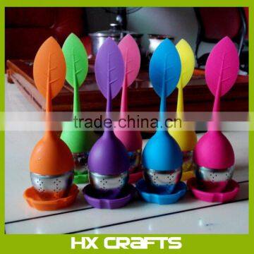 Tea strainer stainless steel tea Infuser strainer , loose leaf shape silicone tea infuser stainless steel tea strainer