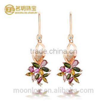 Wholesale 925 sterling silver tourmaline earrings, Fashion earrings for girls