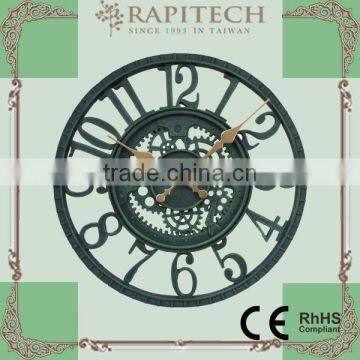 12 Inch Blue Mechanical Decorative Polyresin Clock photo-5