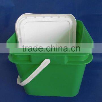 2 gallon Plastic square bucket 8L plastic cubic pail 2.5 gallon food grade square bucket with lid