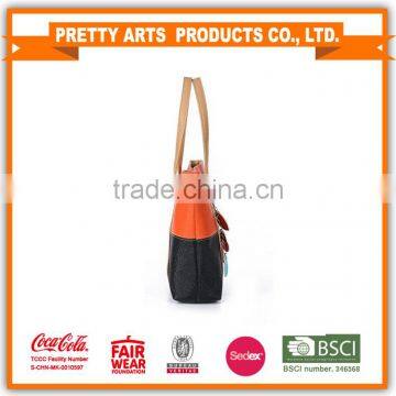 Women's Mixed Color Tote Shoulder Bag photo-3