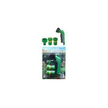 HL133 - 4pcs hose nozzle set (6-way hose nozzle + 2 x 3/4" hose connector + 3/4" connector)