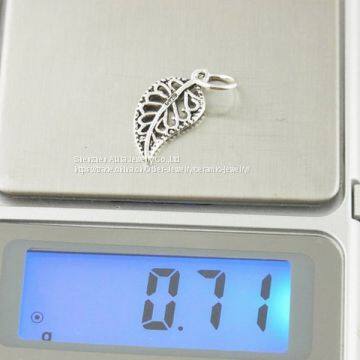 Silver Leaf Beads DIY Sterling Silver Jewelry For Bracelets photo-2