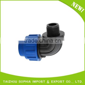 china factory pp compression fitting price list female thread 90 degree elbow