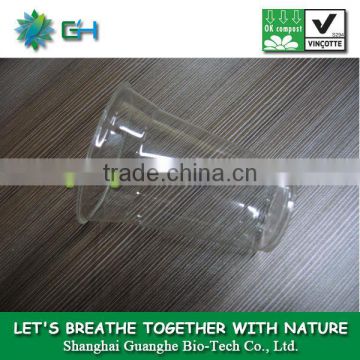 transparent sake cups 100% biodegradable plastic PLA