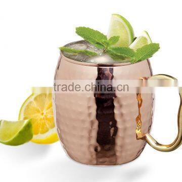 Solid copper Hammered Moscow Mule Copper Mug 16 Oz