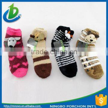 Soft non-slip lady floor 3d cartoon girl tube sock