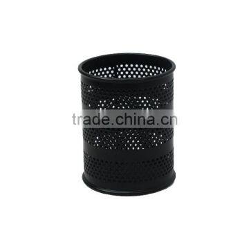 Round Black Metal Mesh Modern Pencil Holder Pen Stand photo-2
