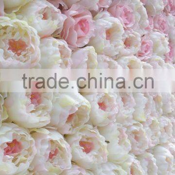 Artificial Silk Ombre Flower Wall With Wood Panel for Wedding Decoration photo-3