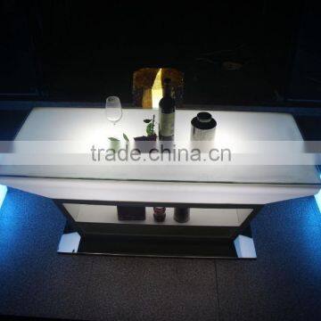 Stainless steel leg illuminate small party led bar counter with IR remote control