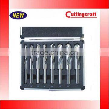 8Pc HSS 1/2" Reduce Shank Twist Drill Bit Set