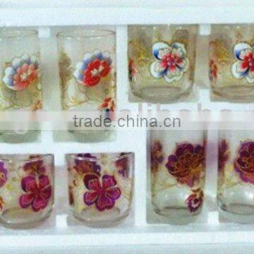 GH301 12pcs Glass Drinking Set with deco