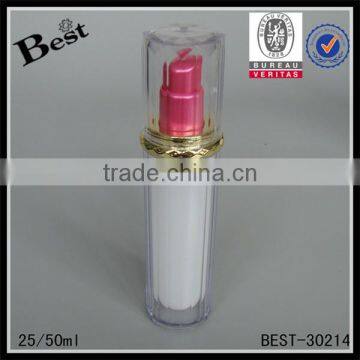 Cosmetics 20ml 50ml Luxury Golden UV Pump Acrylic Lotion Bottle Double Wall Fancy Skin Care Cream Serum Acrylic Plastic Bottle photo-3