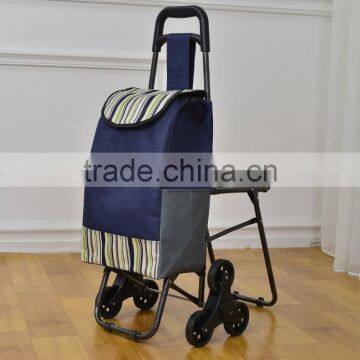 Custom Vegetable Climb Stair Trolley Shopping Bag With Chair photo-2