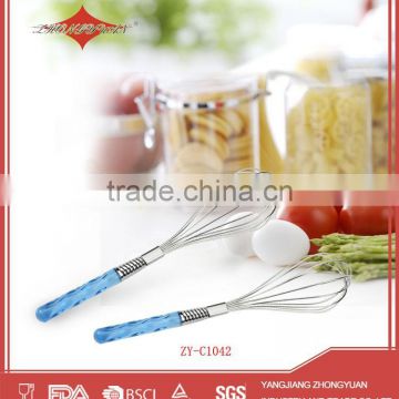 10" promotional stainless steel manual egg beater whisk with PS handle