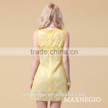 China Supplier Sleeveless Lady One Piece Dress Simple Latest 2015 photo-4