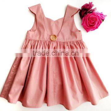 New Design Cotton Linen Sleeveless Lovely Baby Girls Dresses photo-2