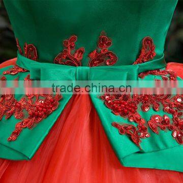 MGOO High Fashion Chinese Style Red Color Halter Maxi Prom Dress Ball Gown Tulle Green Toast Dress YDYS15B0083 photo-5