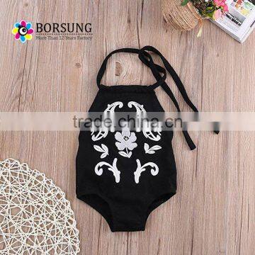 Summer cute newborn baby clothes sleeveless smock baby girls romper soild color girls clothing