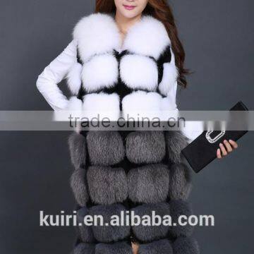 High-grade Genuine Fox Fur Vest Real Fox Fur Long Gilet Fashion Fur Winter Coat for Women photo-5