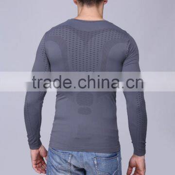 Factory Supply Seamless Tighing Bodybuilding Gym t Shirt High Elastic Sport Wear photo-2