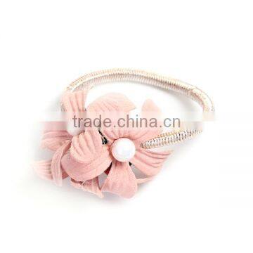 Fabric Hair Ties Flower Light Pink