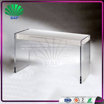 High Quality Wooden Top Office Desk With Drawers Plexiglass Table Legs photo-2