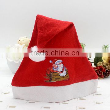 Wholesale Customized logo Embroidered Merry Christmas Hat Santa Claus Hat Decoration