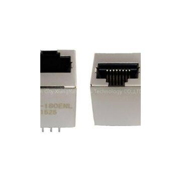 180 Degree 100Base-T Vertical RJ45 Female Connector Without LED Without Spring