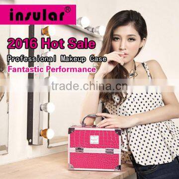 Red Professional Aluminum Beauty Cosmetic Makeup Case Box photo-6