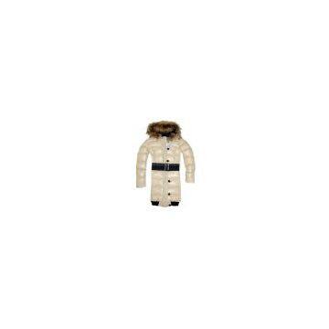 low price womens down coat-long style,beige,szie L