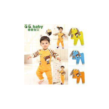 2015 100% Cotton Spring Autumn Baby Sets,Fashion Newborn Clothing Sets, Baby Boy Girl Clothes Suits(Shirt+Pants) Infant Set