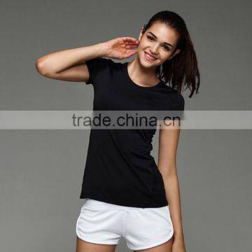 Fashion women T-shirt cap sleeve summer vest tops nylon gym camisole black tank top