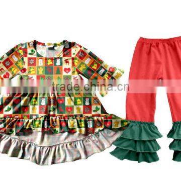 2017 Children Halloween Clothes Wholesale Chevron Fall 2pcs Outfit Baby Winter Clothing photo-3