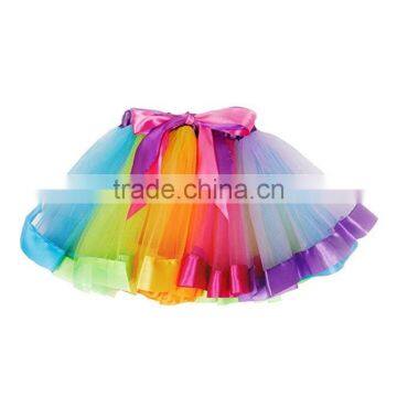 New arrival baby tutu skirt fashion design baby rainbow tulle skirt