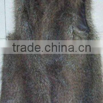 long pile faux fur vest