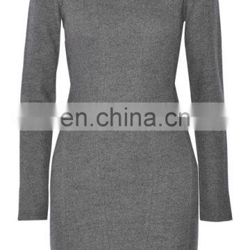 2015 New Arrival Women Winter Dress Long Sleeve Wool Sexy Short Mini Dress China photo-2