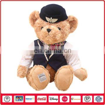 Customized Soft Police Bear Toy With Police Uniform & Hat