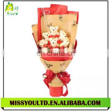 Birthday Gift Stuffed Teddy Bear Style Bouquet Fashion Cute Red Soft Toys