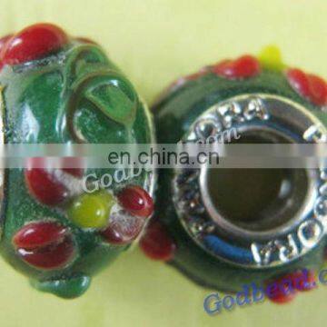 P185 colourful glass bead wholesale handmade murano lampwork glass european beads fit for charm bracelets