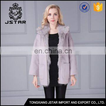 Korean style new arrival grey 100% cashmere wool coat