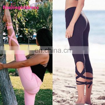 Custom High Waist Hip Lifter Bandage Women Sport Running Yoga Pants Fitness