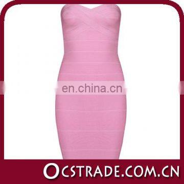 2014 pink strapless corset cocktail dresses bandage clubwear