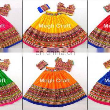 Plain Kutch Hand Embroidery Chaniya Choli - Indian Embroidered chaniya choli- Designer Navratri chaniya choli- Multicolor ChOLI