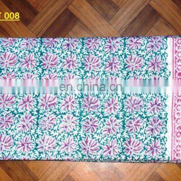 Vishal Handicraft-50 Yards Indian Boho hand block print cotton fabric sanganeri floral printed block print cotton fabric