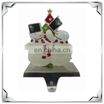 Fancy zinc alloy snowman design home decoration hook