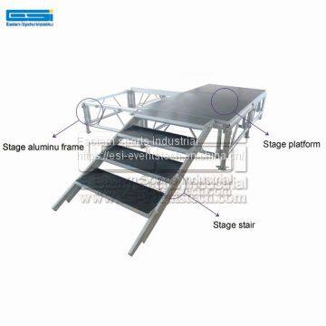 High quality 4x4 deck portable collapsible movable drum dj setup riser stand stage podium platform