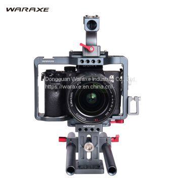 WARAXE A7iii A9 Cage Kit Built-in Quick Release Fits Arca Swiss With 15mm Rods and photo-2
