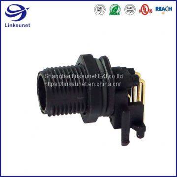 30V 8 Pin 90° Receptacle A, B & D-Coding M12 Male for Ship wire harness