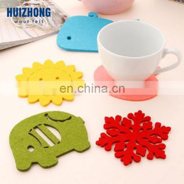 Christmas kitchen decoration Customized Shape Logo Printed felt cup coaster 8pcs one set